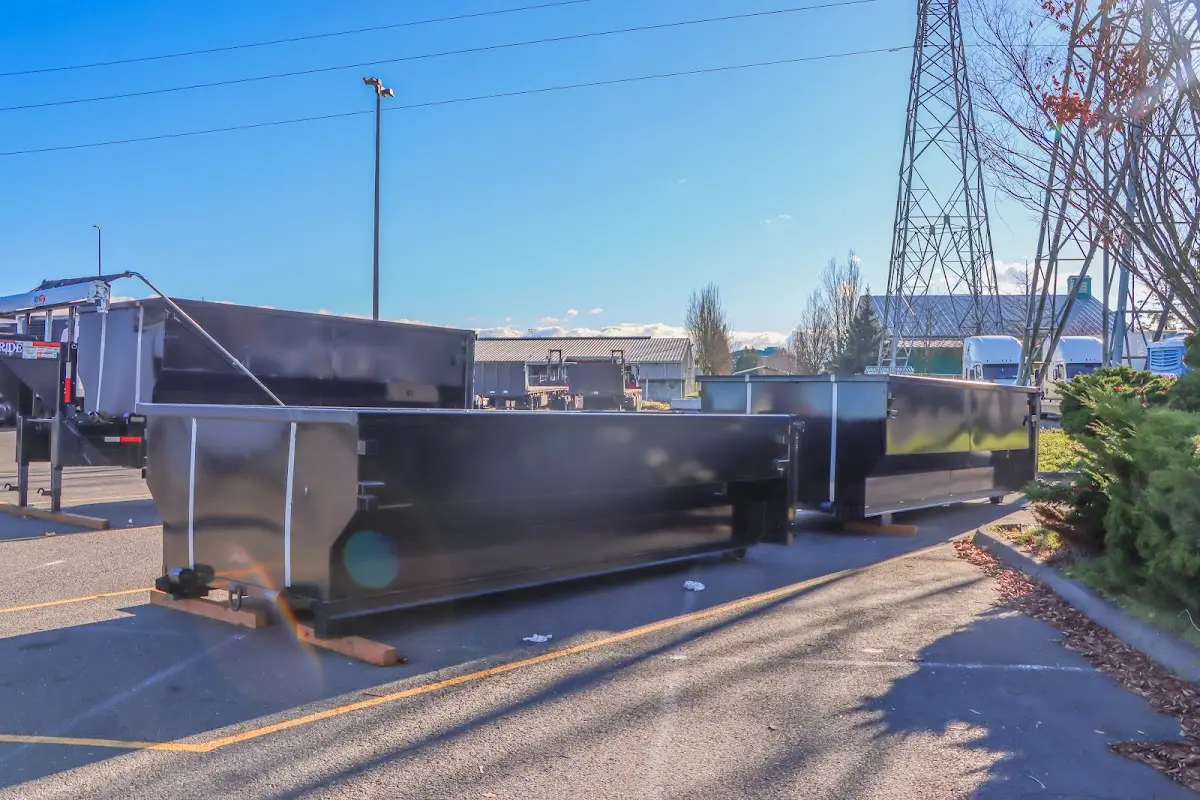 Roll-off dumpster ready for waste disposal at job site for 12 Yard Dumpster Rental in Cresskill